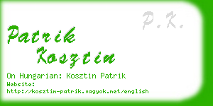 patrik kosztin business card